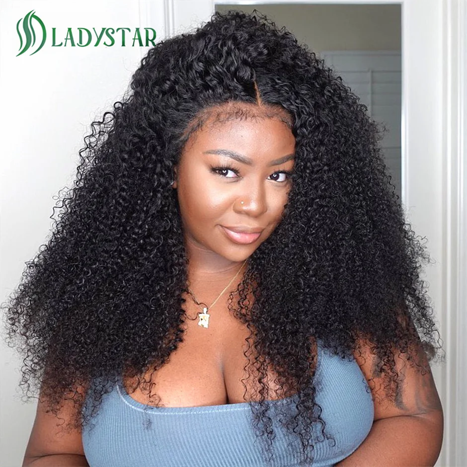 30 Inch Kinky Curly Human Hair Lace Wig 13x4 HD Lace Frontal Wig Jerry Curl Human Hair Wigs 4x4 180 Density for Women