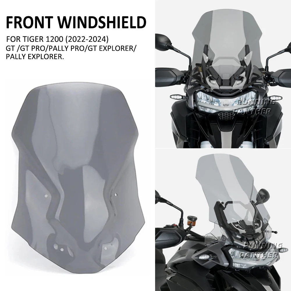 

For Tiger1200 GT Pro Tiger 1200 GT Rally Pro Explorer 2022-2024 Motorcycle Windshield Wind Shield Deflector Protector Windscreen