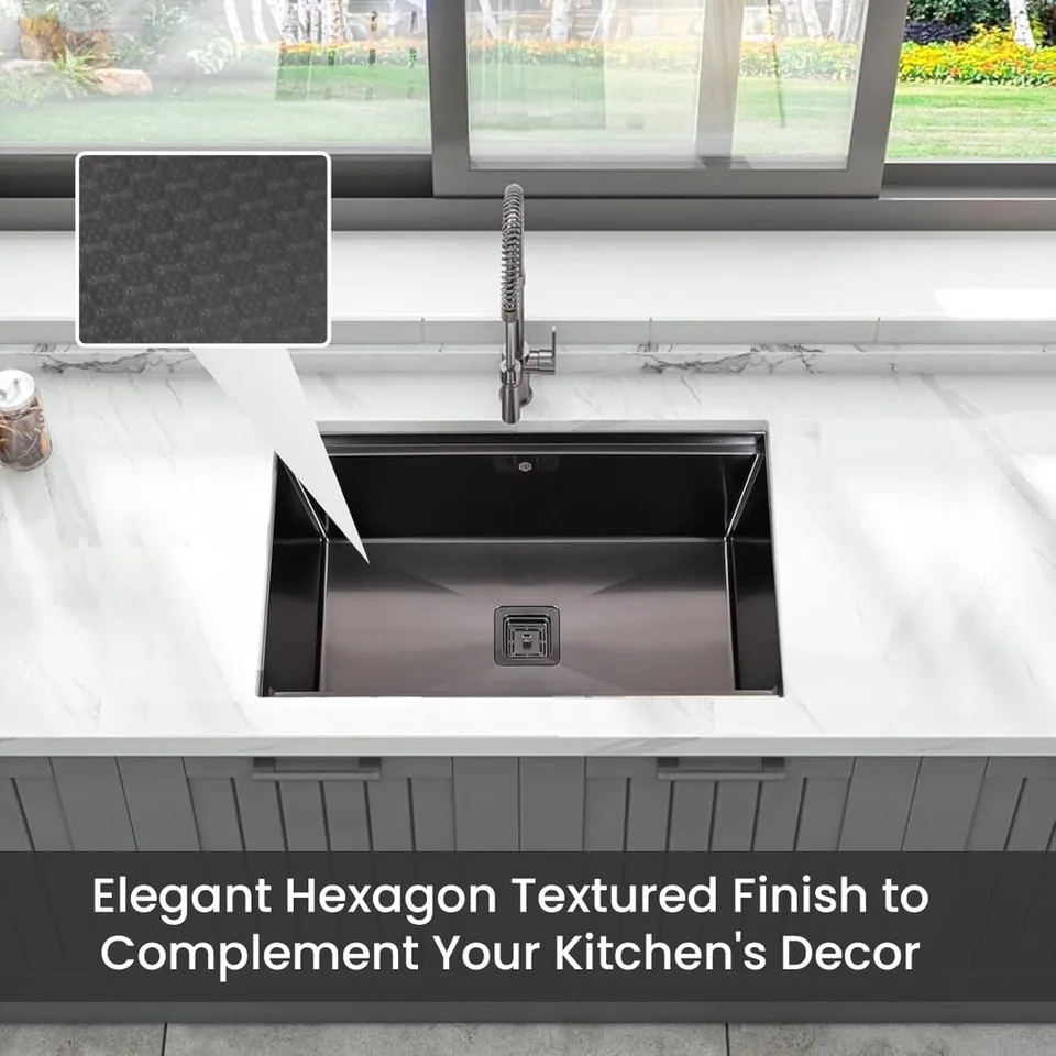 32 Inch Black Undermount Kitchen Workstation Sink