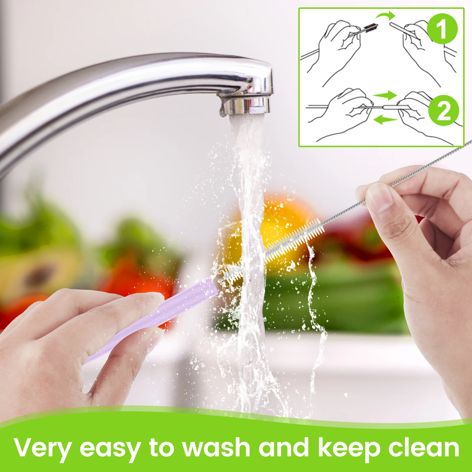 10Pack Reusable Straws with Clearing Brush 12in Long Replacement Straws 10 Colors Tumblers Straw Replacement Food Grade