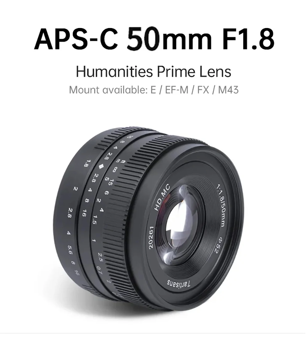 7artisans 50mm F1.8 APS-C Large Aperture Portrait Prime Lens For Sony E Fuji X C