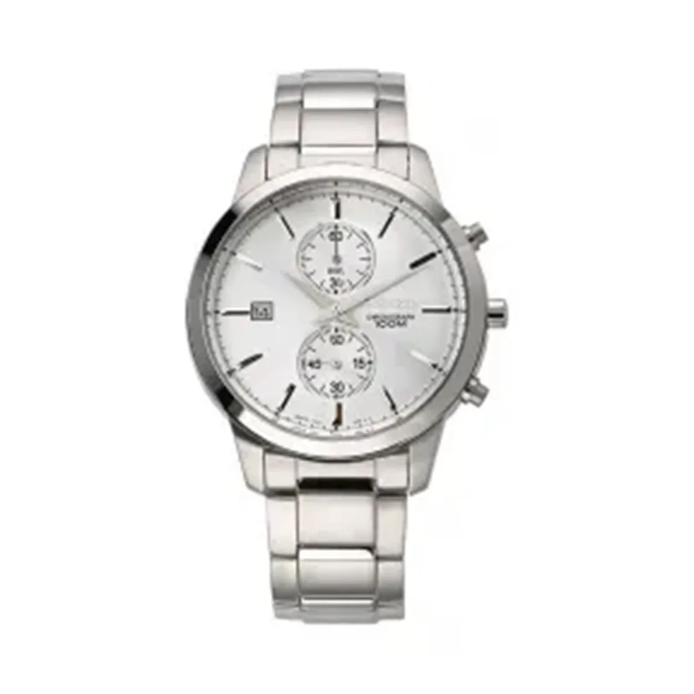 

Seiko Men's Quartz Watch Chronograph Series Original Japanese 10 Bar Waterproof Leather Wristband White Pan Quartz Watch