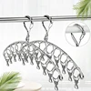 6-20Pegs Stainless Steel Clothes Drying Hanger Windproof Clothing Rack Clips Sock Laundry Airer Hanger Underwear Socks Holder 1