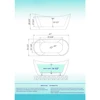 67" Acrylic Freestanding Bathtub Contemporary Soaking White Tub with Brushed Gold Overflow and Drain Easy clean easy maintenance 6