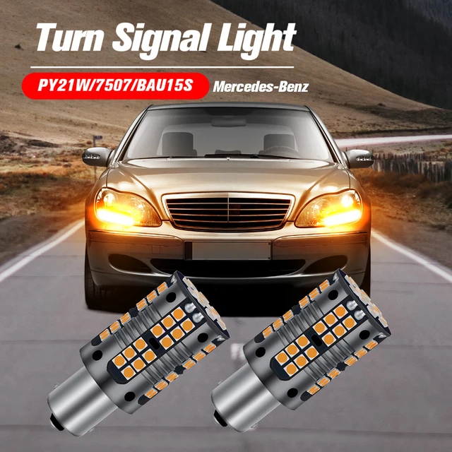 2x LED Turn Signal Light PY21W BAU15S Canbus For Mercedes Benz