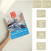 Watercolour Paper A3/A4/A5 300gsm - Professional Artists Water Colour Pad with 20 Sheets - Art Paper for Mixed Media Drawing 2