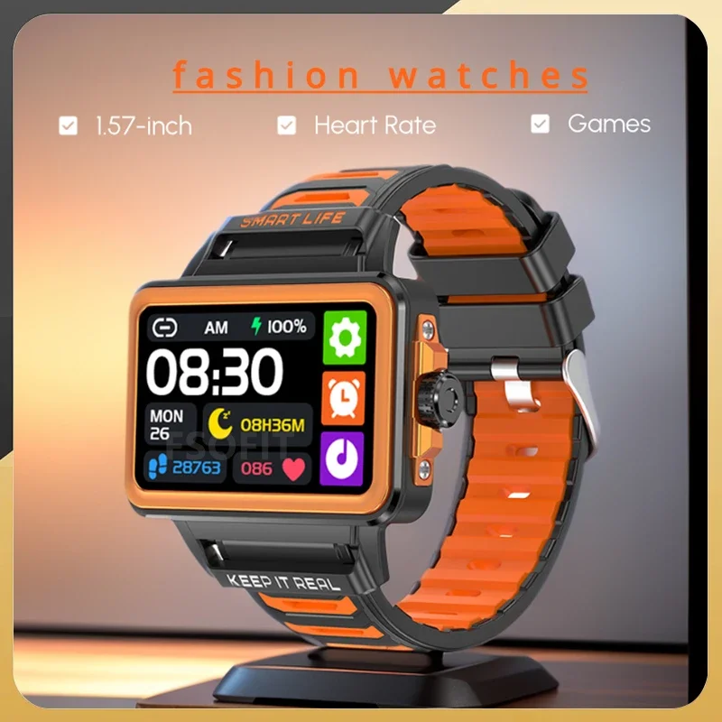 

2024 New Smart Watch 1.57-inch HD Large Screen 24h Continuous Heart Rate Sleep Monitor Game Waterproof Smartwatch