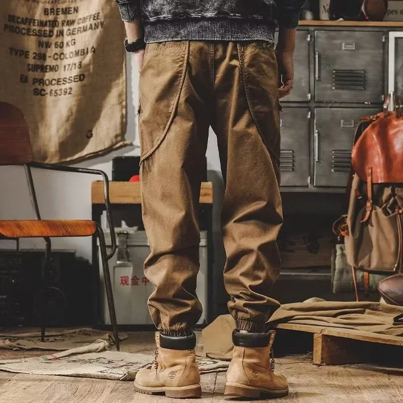 Cargo Pants Military Cargo Pants Men American Letter Foam Print Tactical Outdoor Jogger Sweatpants