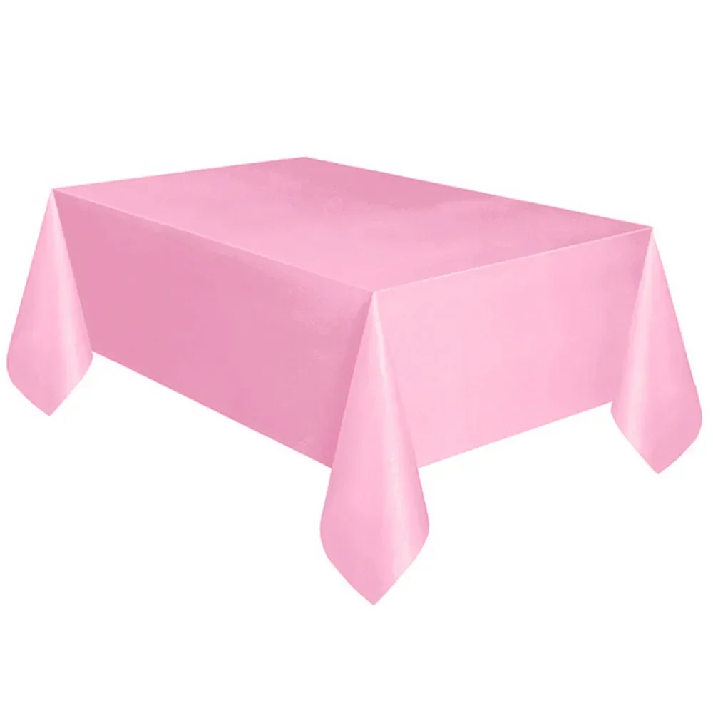 Large Plastic Rectangle Table Cover Cloth Wipe Clean Party Red White Black Tablecloth Covers for Birthday wedding christmas