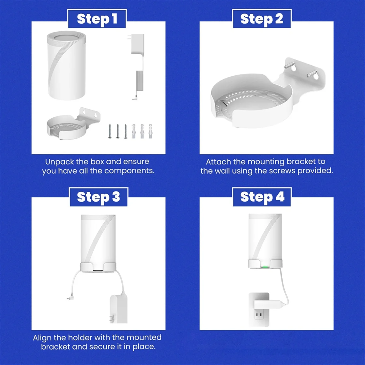 N82R Router Wall Mount Bracket Suitable for TP Link Deco BE63/BE65/BE10000 Mesh Wifi7 Router Saving Space 2PCS