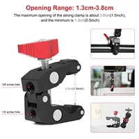 Super Clamp Camera Clamp Mount Monitor 360° Ballhead Magic Arm Double Ball Head Adapter for DSLR Camera/Gopro/LED Lights/phone - Image 6