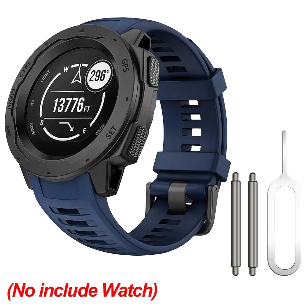 Elegant Soft Silicone Watch Band - Fashionable Replacement Wristband for Garmin Instinct Series