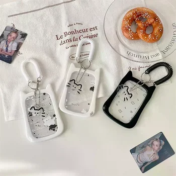 Portafoto per gatti carino con portacarte in corda elastica Portafoto per idol Display per carte di archiviazione per foto Proteggi borsa con ciondolo Decor Portachiavi Regali