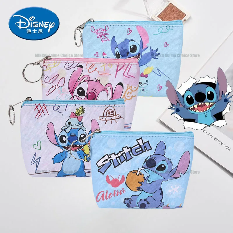 

Милый креативный Кошелек для монет Disney, многофункциональный портативный кошелек для карт с мультяшным рисунком Стича ангела, сумка для хранения мультяшных ключей, подарок