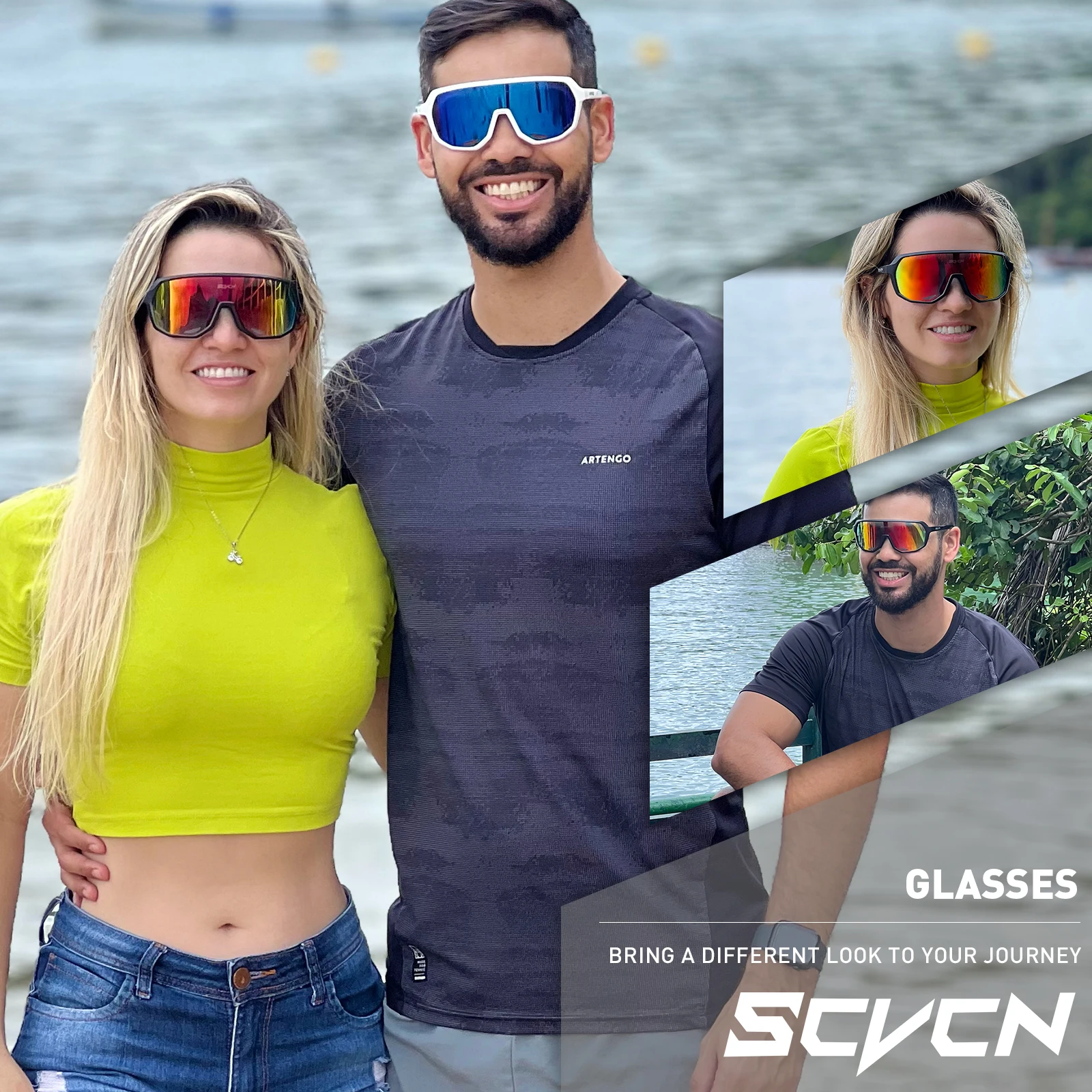 Polarized sports glasses Polarized glasses SCVCN MTB Bike Sunglasses Men's Driving Bicycle Glasses Women's Outdoor Sports Hiking Glasses UV400 Protective