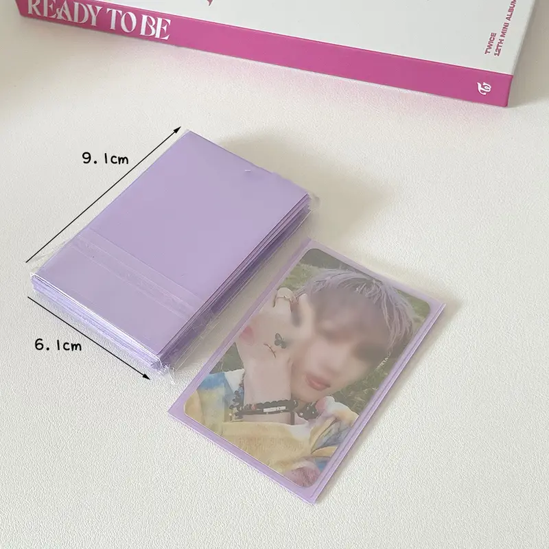Sharkbang 50pcs/Lot Holo Card Sleeves 61x91mm 20C Macaron Color Kpop Holder For Postcards Films Game Cards Photocard Protector - Image 9