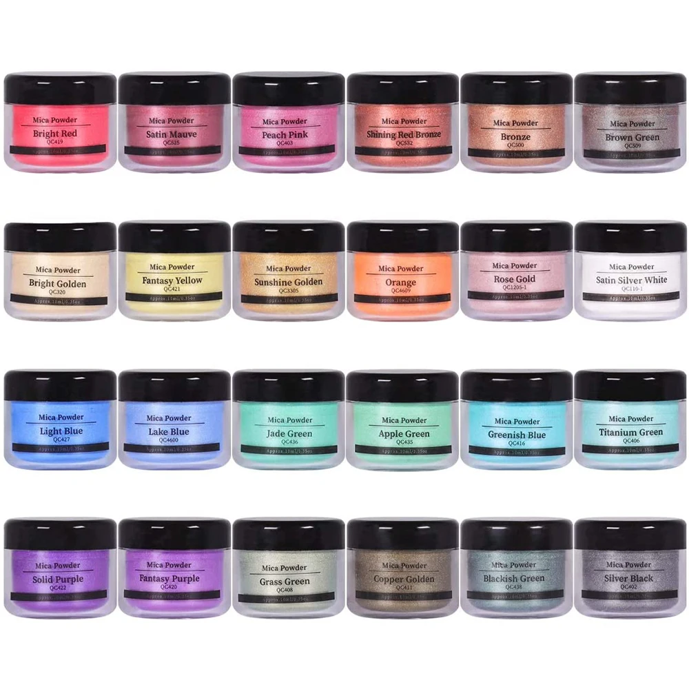 Mica Powder Glitter Powder Epoxy Resin Dye Pearl Pigment Kit for Soap Making/Soap Dyes/Nail Art/Eyeshadow 10g