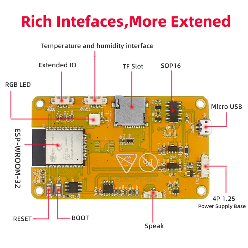 ESP32 MCU 2.8 Inch Smart Display for Arduino LVGL WIFI Bluetooth Touch WROOM 240*320 Screen LCD TFT Module with Free Tutorials