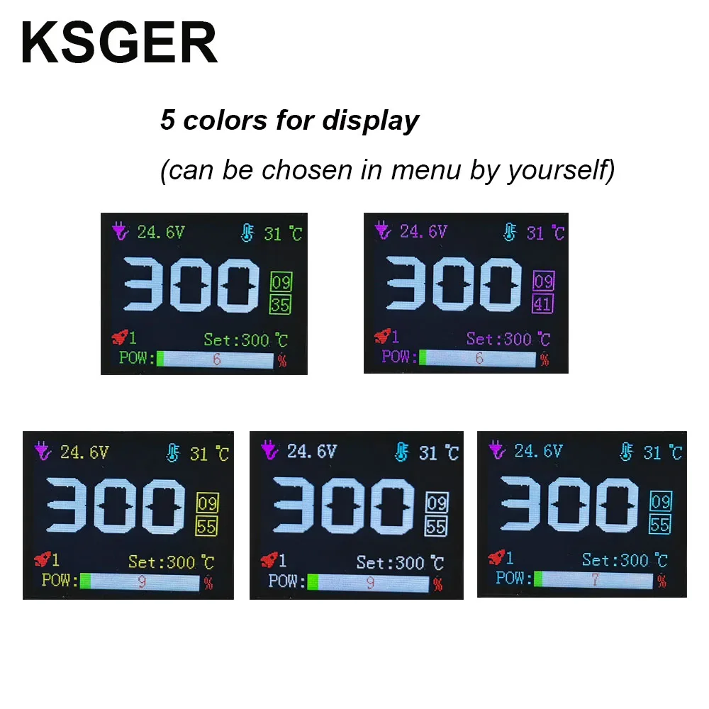KSGER T12 Soldering Station Iron Tips V2.3 Controller DIY Kits 1.8 Inch Electric Tools Auto-standby Sleep 8s Tins Melting 6
