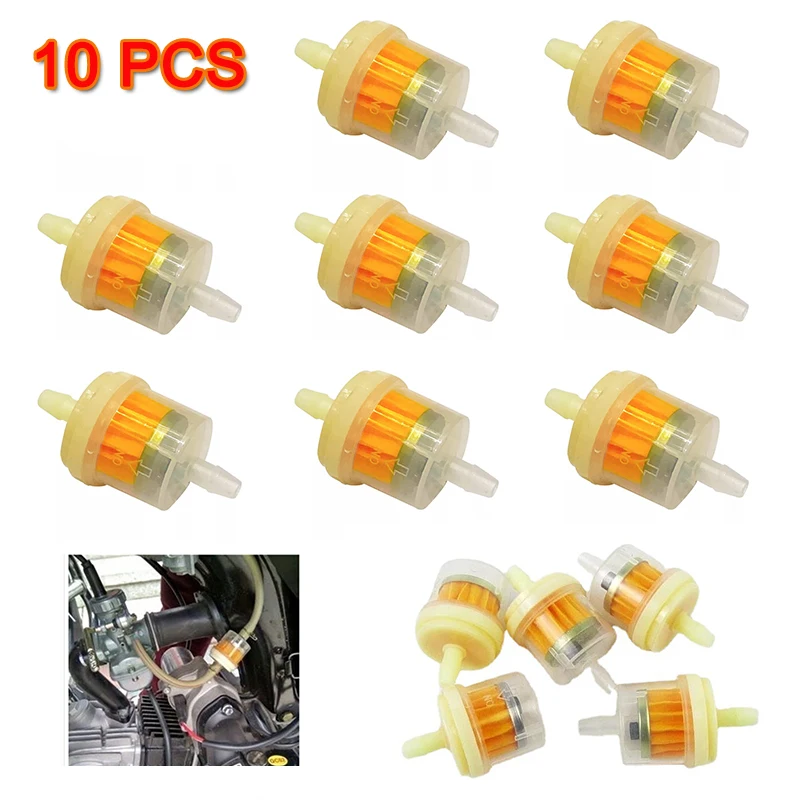 10pcs Gas Fuel Gasoline Oil Filter for Motorcycle Moped Scooter Motocross Gasoline Fuel Filter Accessories