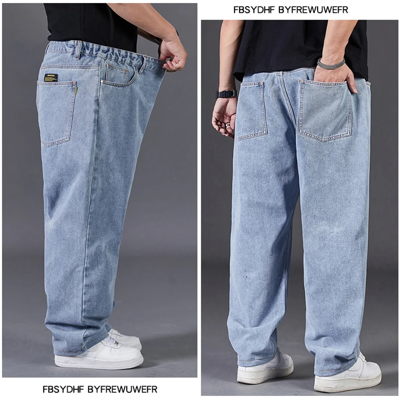 джинсы мужские Pantalones Vaqueros Hombre Plus Size Jeans for Men Wide Leg Jeans 30-50 Loose Long Pants Baggy Jeans 5
