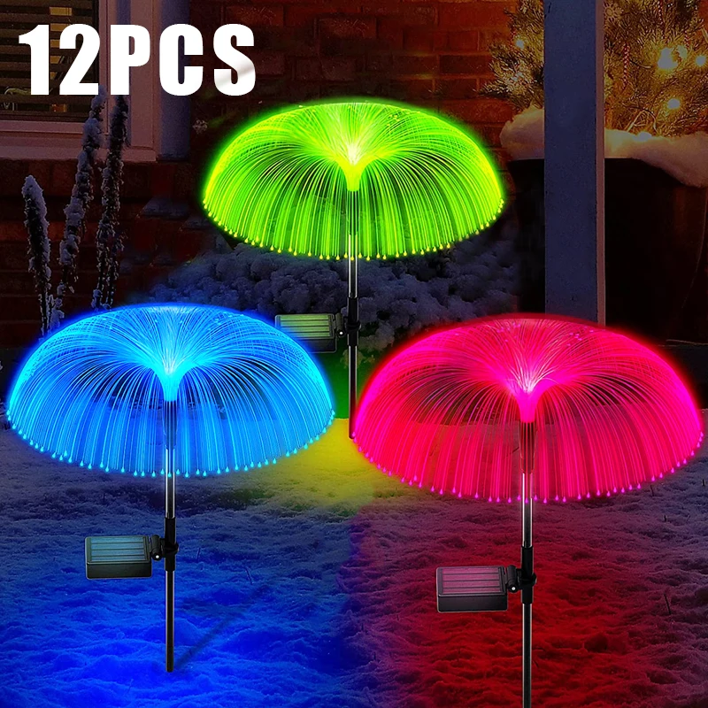 4Pcs LED Solar Power Lights Color Changing Landscape Garden Path Lamp Waterproof
