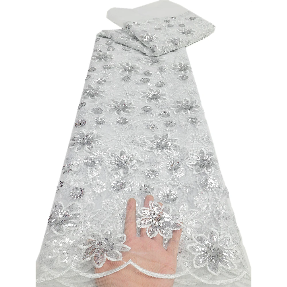 African Mesh Sequins Lace Fabric French Tulle Lace Nigerian Fabric for Women Dresses tulle fabric,sequins jacquard lace fabric,lace trim fabric