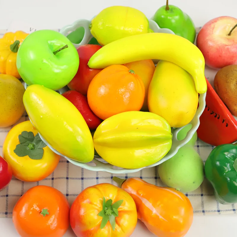 Artificial Fruits Banana Watermelon Pear Apple Peach Grape Lemon Orange Christmas Home Bedroom Living Room Decor Fake Fruits artificial fruits and vegetables artificial grapes