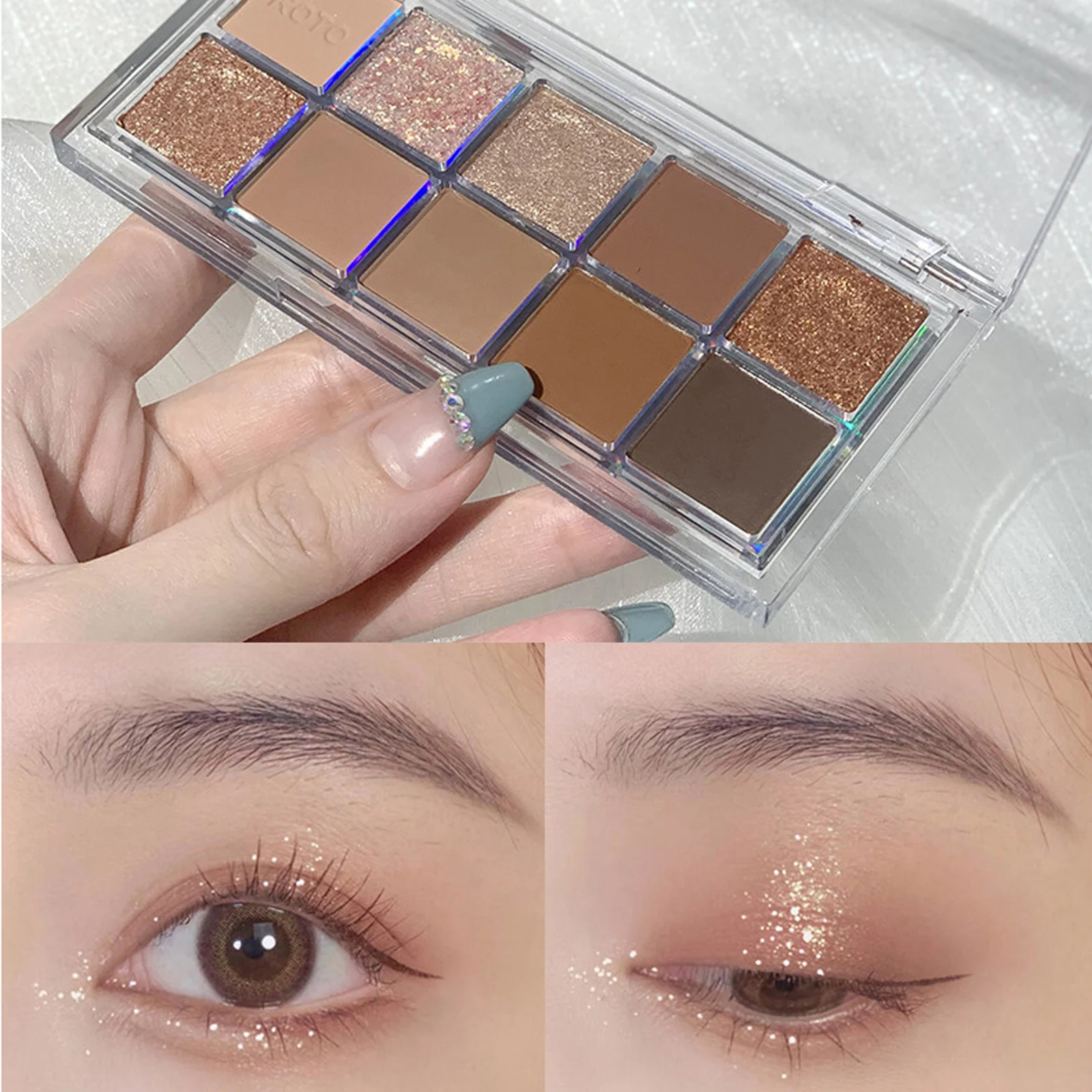 Matte Glitter Eyeshadow Palette Shimmer And Shine Eye Shadow Makeup Pallete Nude Smokey Black Eye Pigments Cosmetic