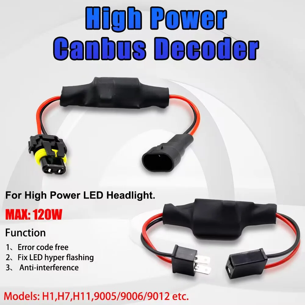 

2pcs H1/H3/H/H7/H8/H11/9005 Car LED Canbus Load Resistor Controller Warning Canceler LED Decoder Light Error Free 12V 120W