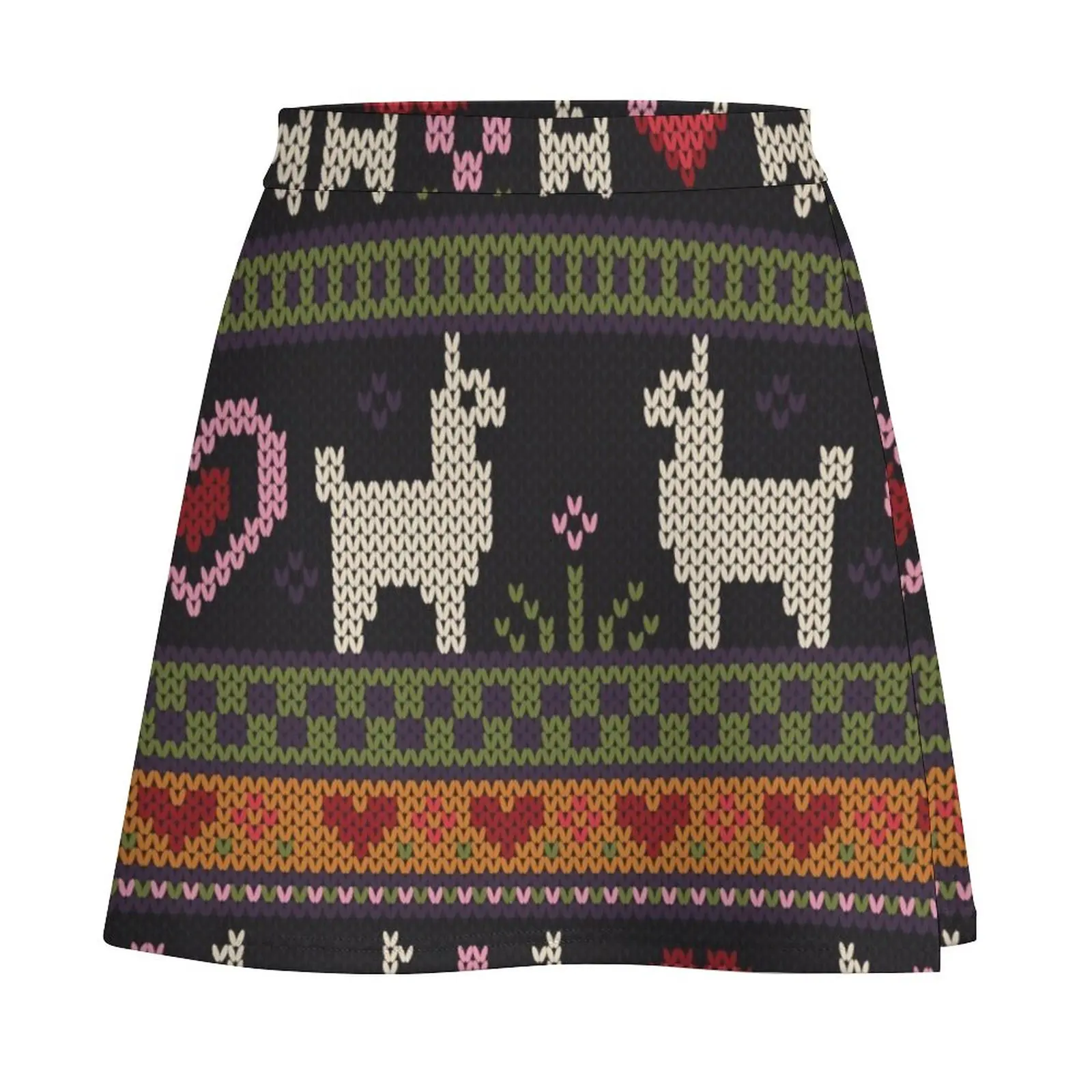 Llama Knit Mini Skirt skirt women Women's skirts