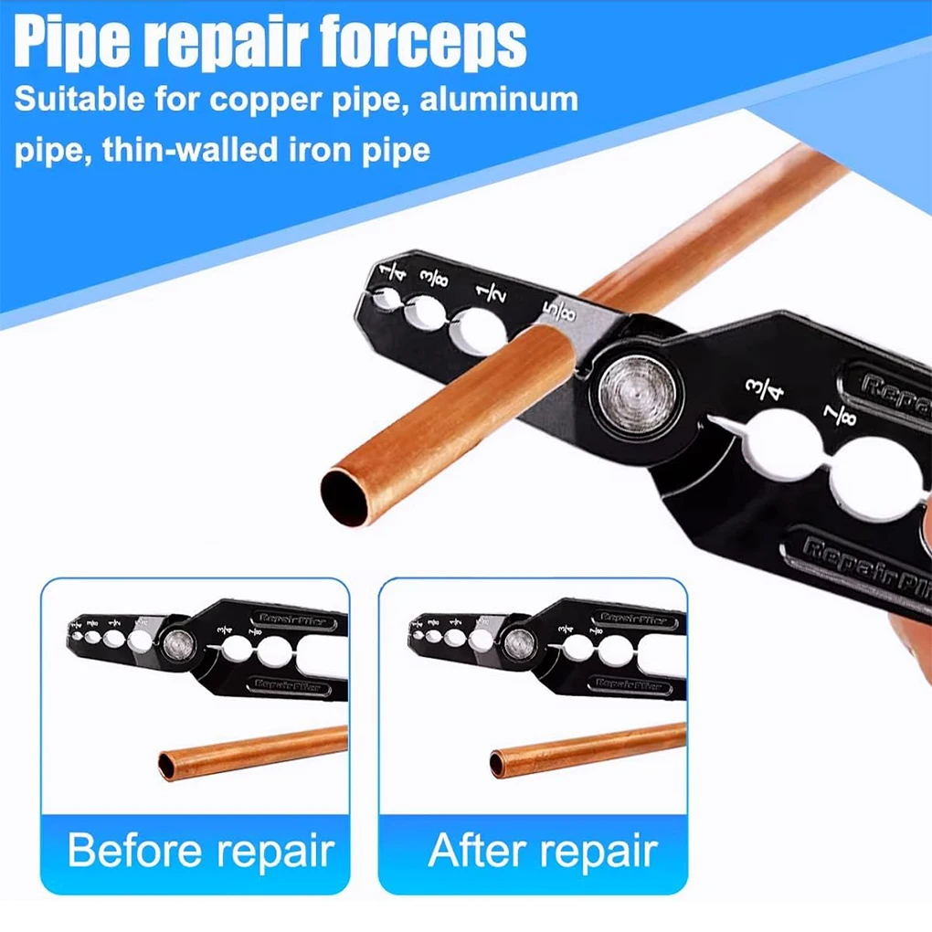 Copper Tubing Repair Tool Air Conditioning Air Condition Pliers Copper Pipe Rounder With 6 Hole
