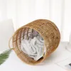 1PCS Laundry Basket Dirty Clothes Laundry Storage Basket Wooden Rattan Toys Organizer Home Portable Sundries Storage Bin 6
