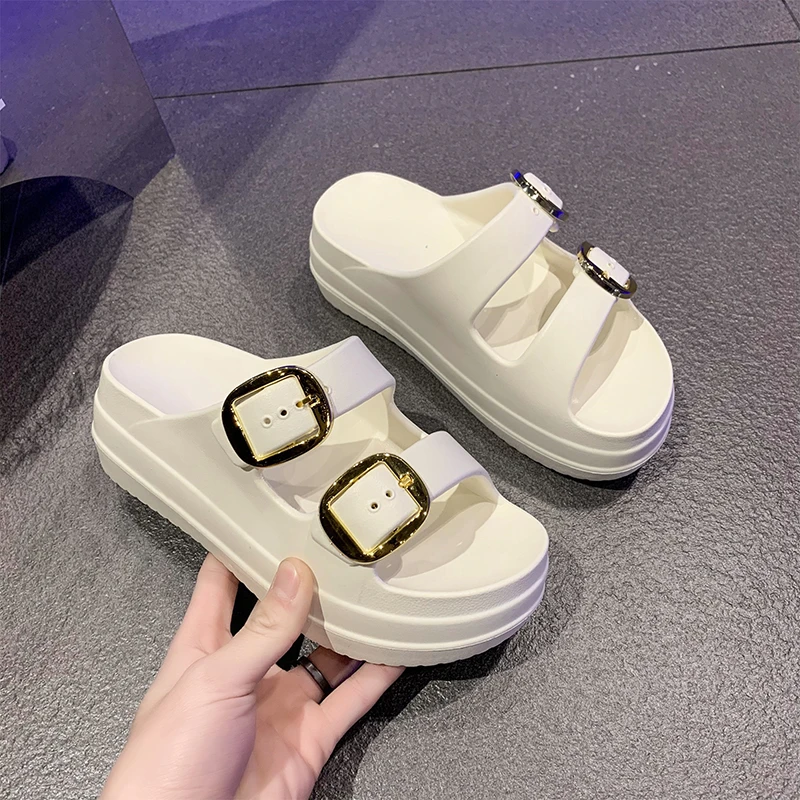 2024 Summer New Women's Shoes on The Poop Feeling Platform Slippers Women Wear The Trend of Open-toed Casual Sandals Women