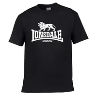 T-shirt pour hommes, imprimé Lion Lonsdale, manches courtes, été, ample et confortable, en coton, Streetwear, surdimensionné, vêtements pour hommes 1