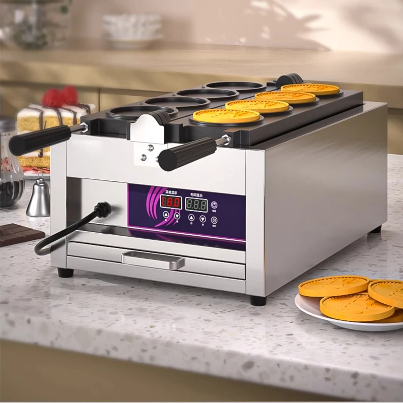 Commercial or Household 4pcs Korean Currency Maker Stainless Steel Electric 220V 110V Gold Coin Waffle Cake Machine 3
