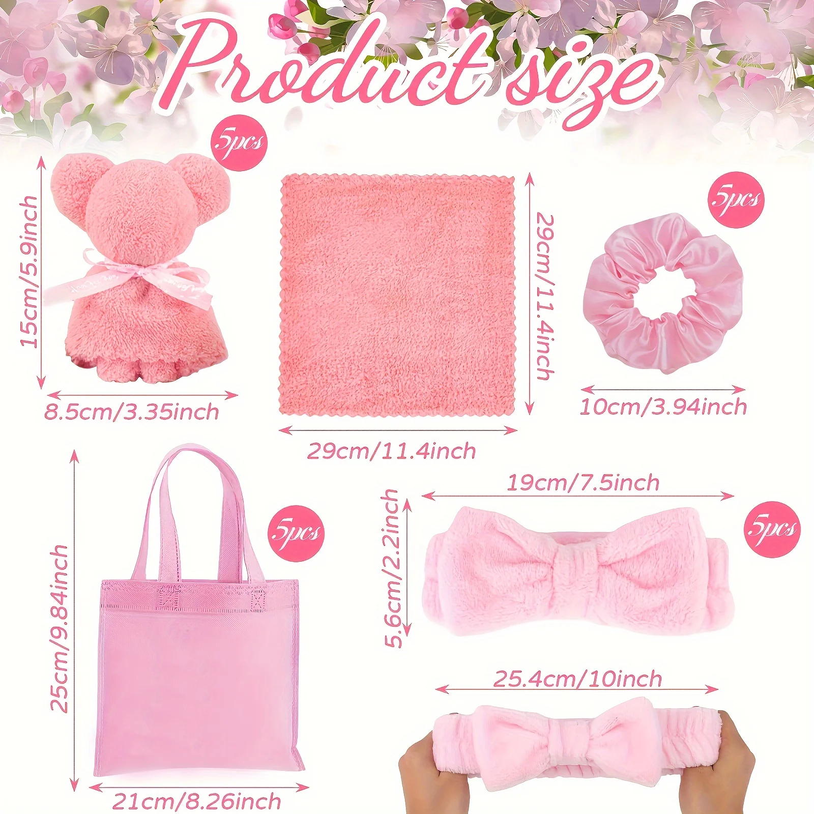 20pcs Party Gift Set: Includes 5 Bear shaped bath towels, headbands and headbands - Single Party, Bridal Wedding, Birthday Gifts