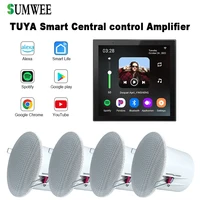 4 Inch Android 11 Smart Tuya Audio System Home Bluetooths in Wall Amplifiers Background Music Music Player with Ceiling Speakers