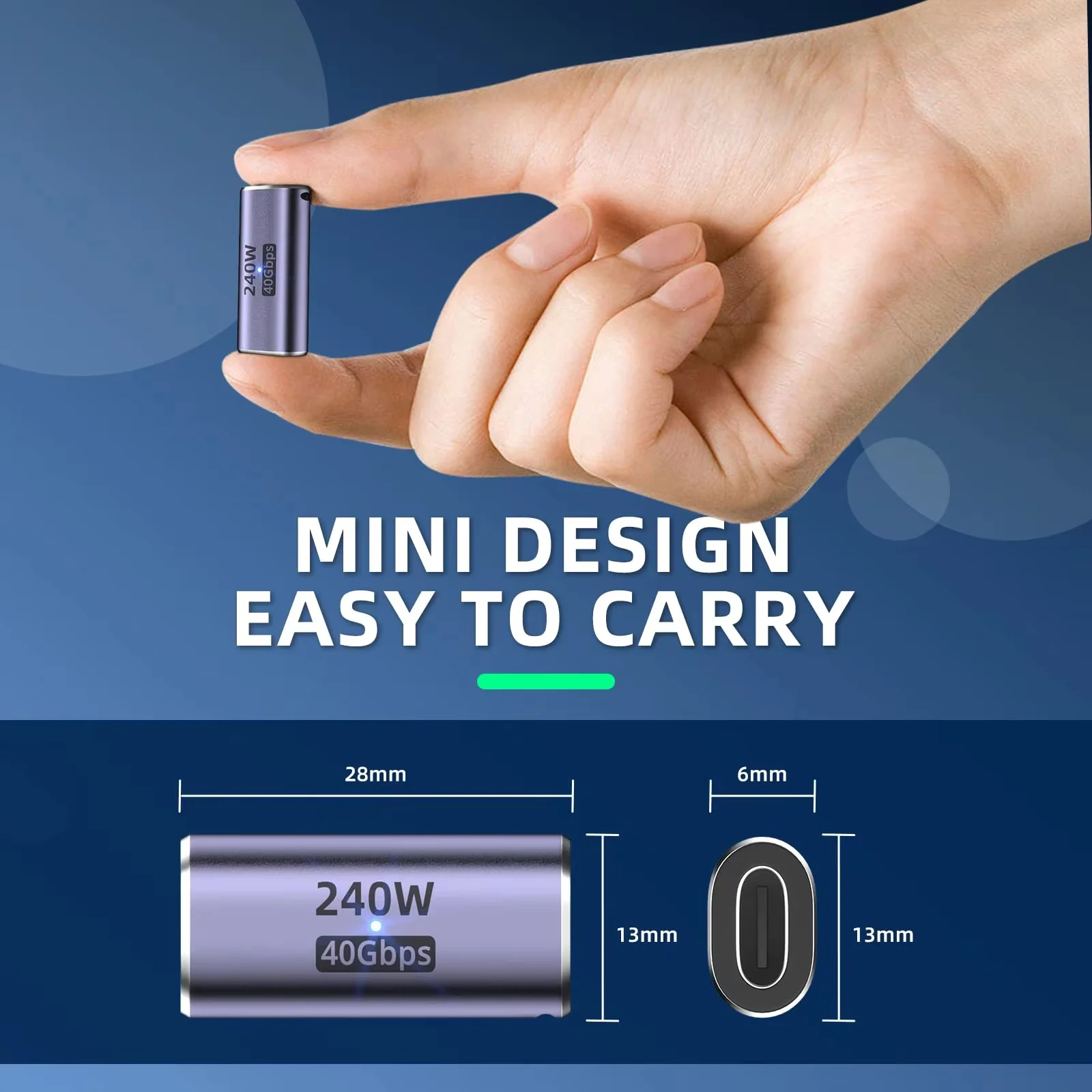 Type C Adapter USB C Female to Female Adapter PD 240W 40Gbps 8K 60hz Video Compatible Thunderbolt 4/3 MacBook Pro/Air iPad USB-C HUB