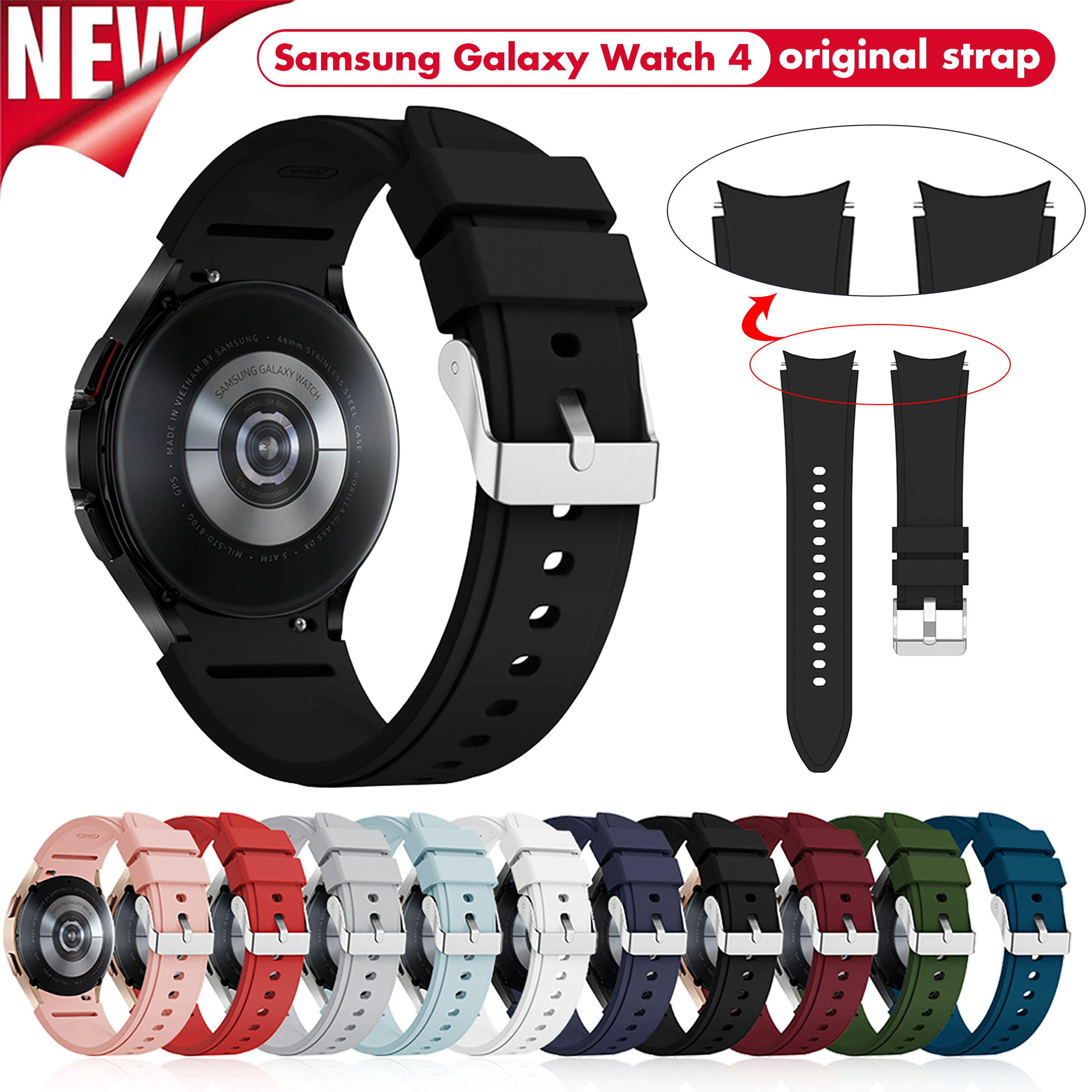 20Mm Smart Watch Band Per Samsung Galaxy Watch 4 44Mm 40Mm Cinturino In Silicone Sportivo Per Samsung Galaxy Watch 4 Correa