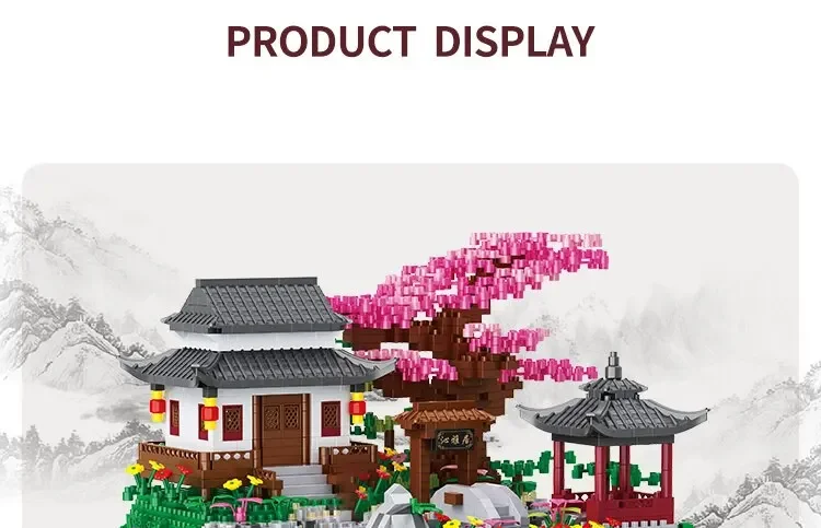 3320PCS Blocks Tree House Diamond Building Garden Architecture Waterfall Light D
