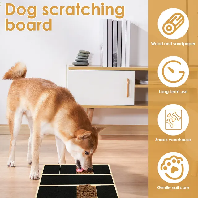 Dog Nail Scratch Pad Stable Nonslip Dog Nail File Board with Replacement Black Sandpaper Dog Toy Built in Snack Box Pet Supplies 2