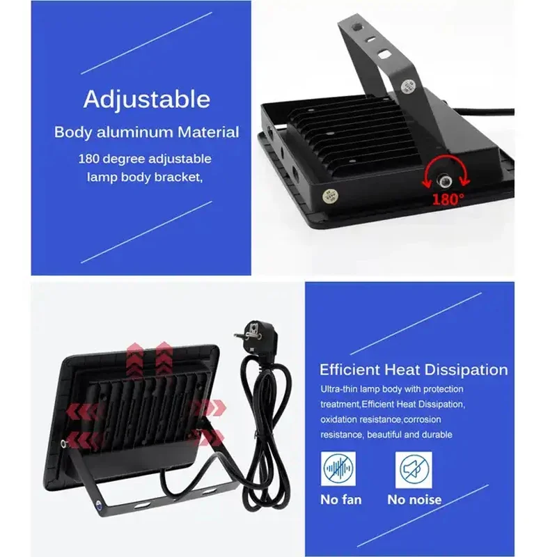 Description Picture 5 of item50W 100W 150W UV LED Floodlight Ultraviolet Light IP66 Waterproof LED Black Light Halloween Party Stage Spotlights