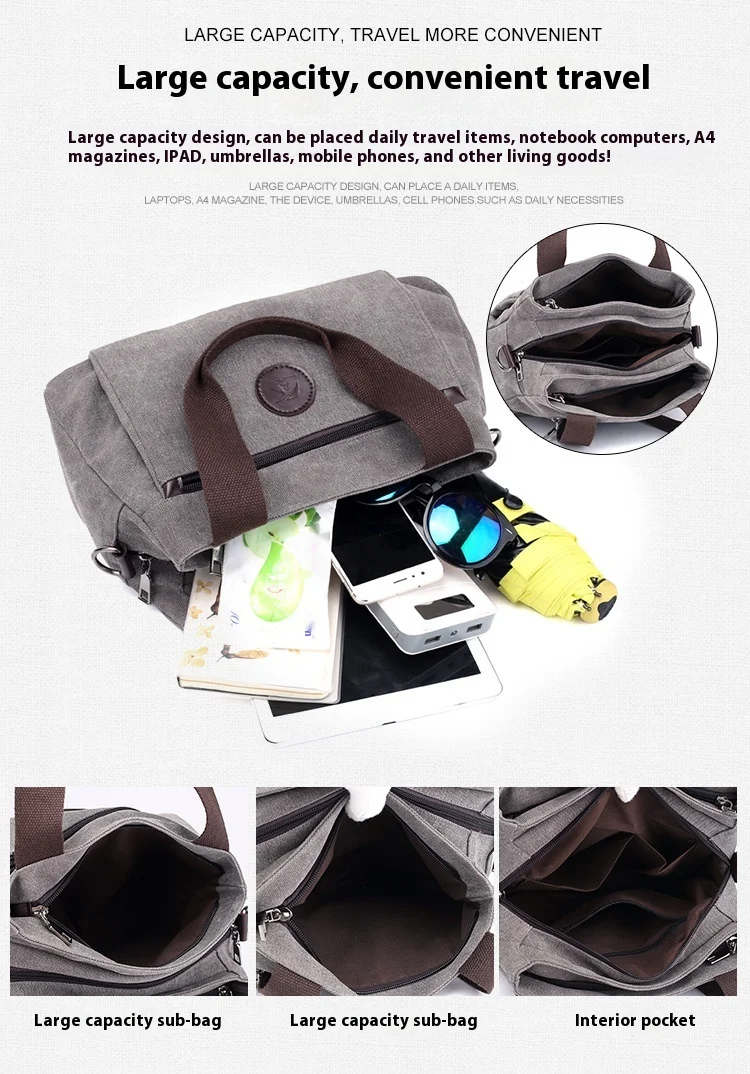 Platnena ženska torba 2024. Proljeće/ljeto, nova ležerna modna torba preko ramena, svestrana jednobojna izdržljiva ručna torba preko tijela_voghion.com