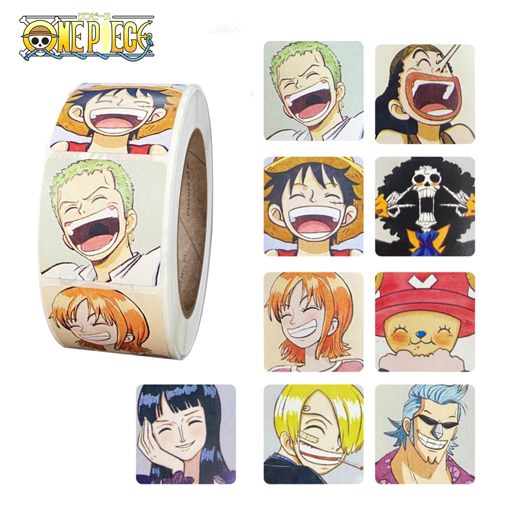 

500Pieces One Piece Animation Sealing Sticker Tape Sticker Monkey D. Luffy Decorative Card Wall Sticker Anime Peripheral Gift
