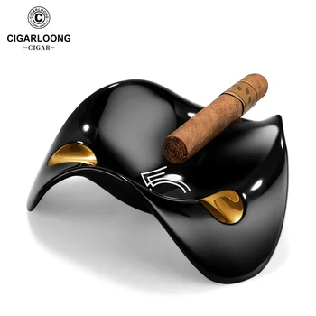 Posacenere per sigari creativo Moda artigianale in ceramica di lusso con 3 slot Estintore per sigarette Decorazione per ufficio domestico con logo CG-24K1