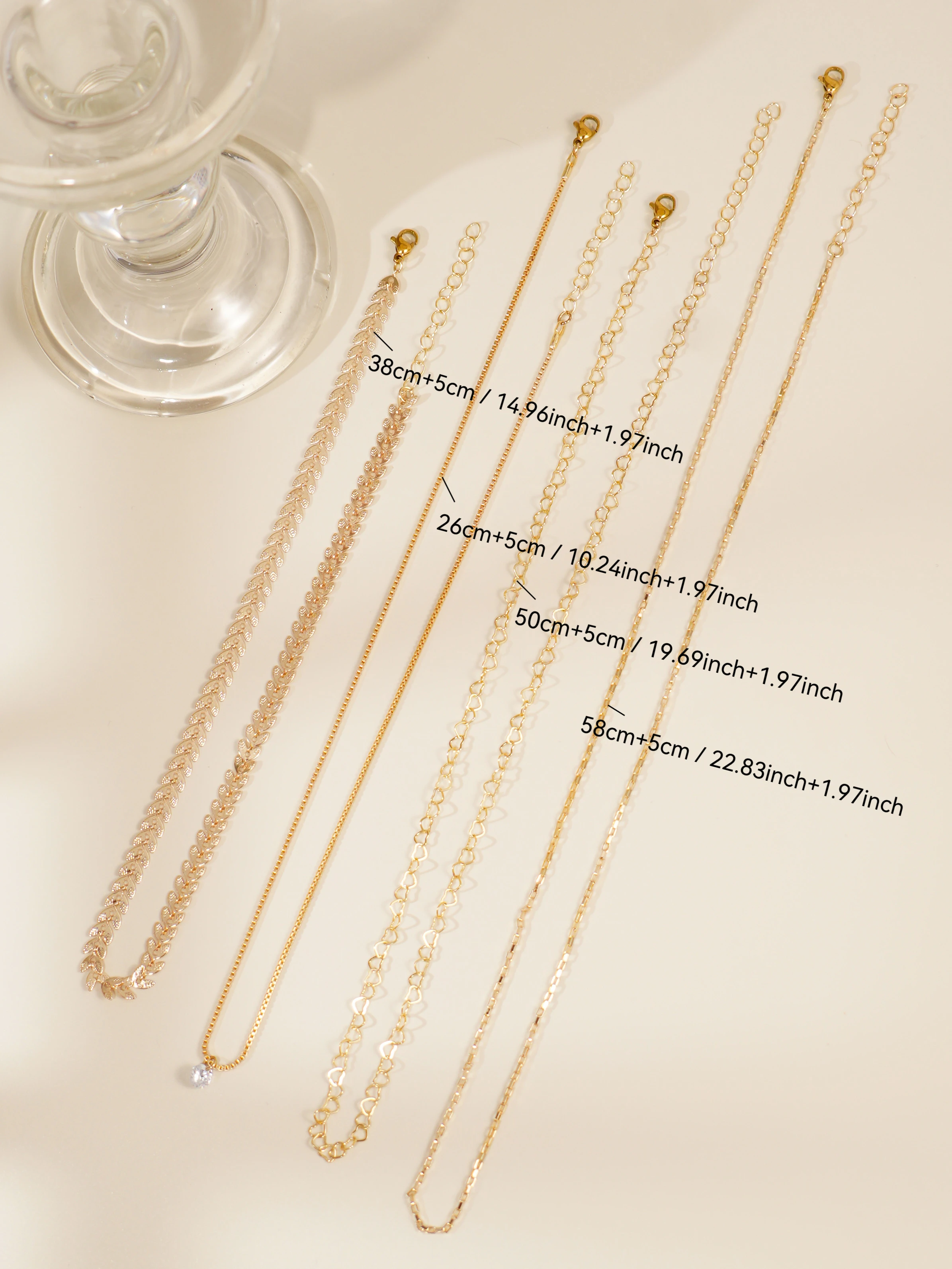 4pcs Charm Plane Chain Necklace Womens Fashion Jewelry