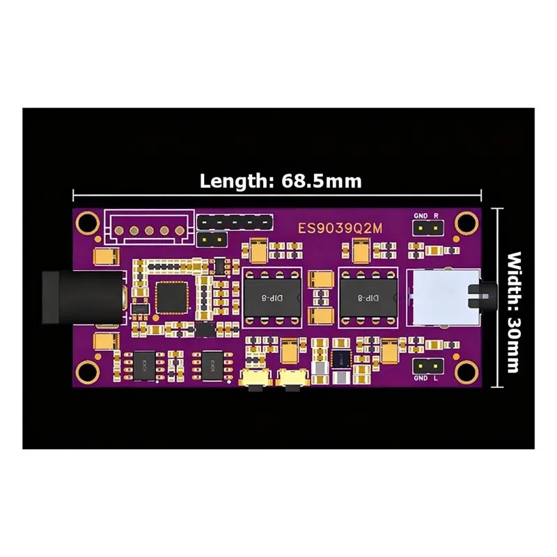 A25P ES9039Q2M 디코딩 보드 I2S 입력 비동기 USB 모듈 ES9039는 이탈리아어 인터페이스 5532 OP AMP와 결합 가능