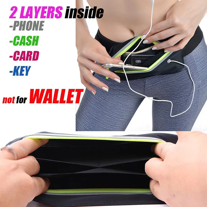 Hidden Waist Bag Sports Phone Men's Belt Bag Ultra-Thin Waterproof Mini Fanny Pack  Women Run Light Waist Pouch Running Bag