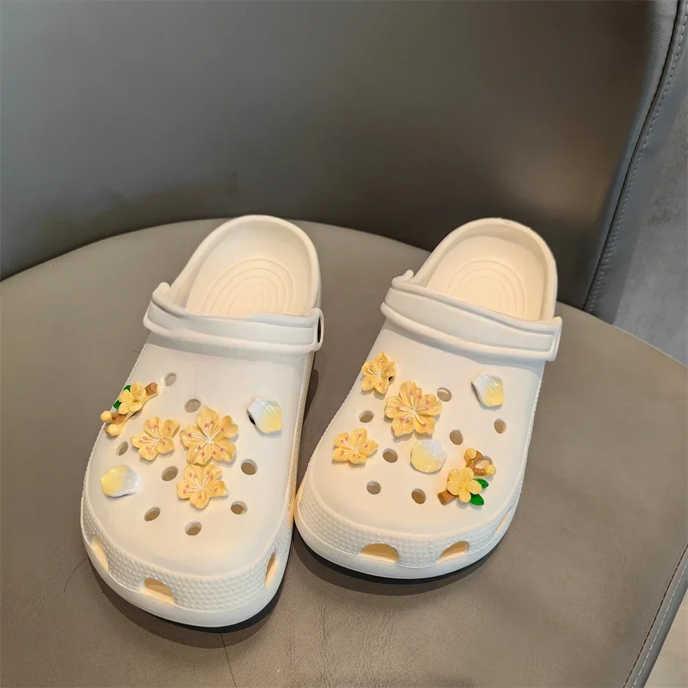 Lila Blumen Schuh Charms DIY süße Schuh Dekorationen für Kinder Jungen Frauen Mädchen Party Zubehör Clogs Sandalen Dekoration Geschenk – Detail 6